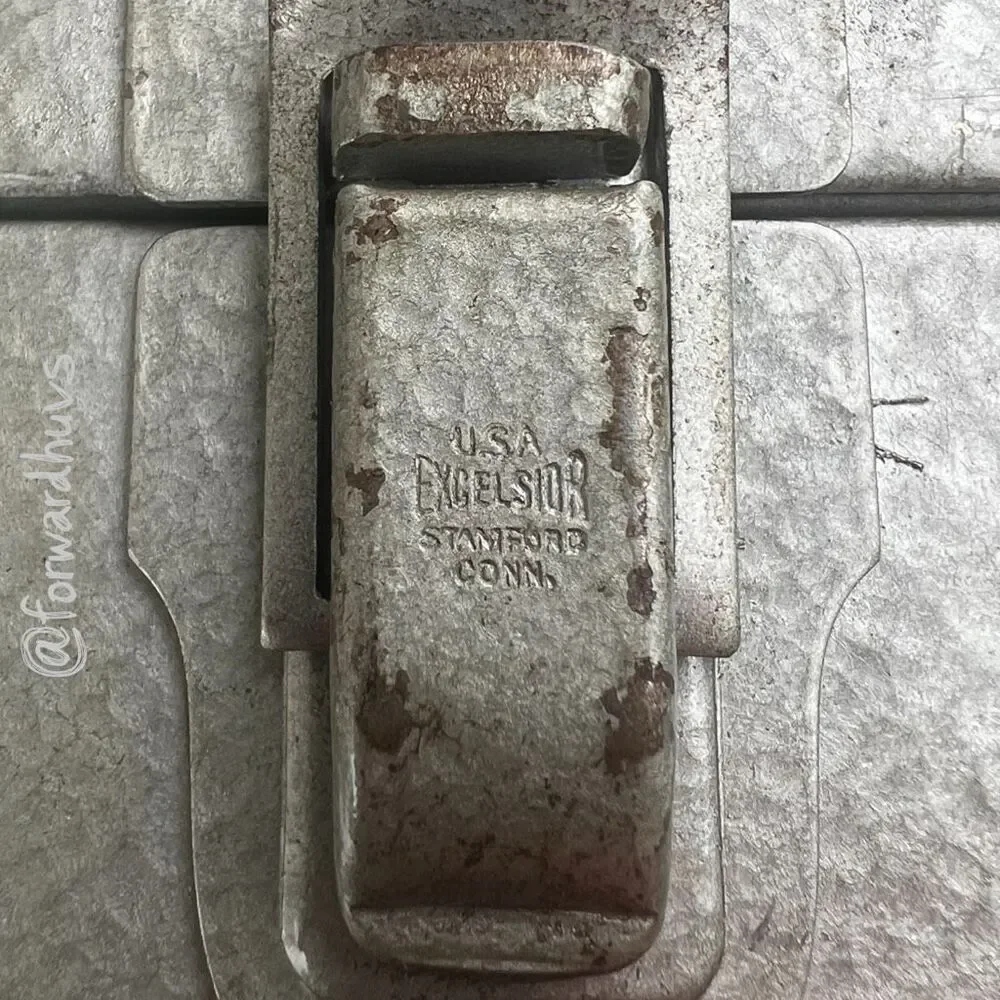 Vintage Engelsor Metal Recipe File Box Index Card Organizer Tin USA Gray
